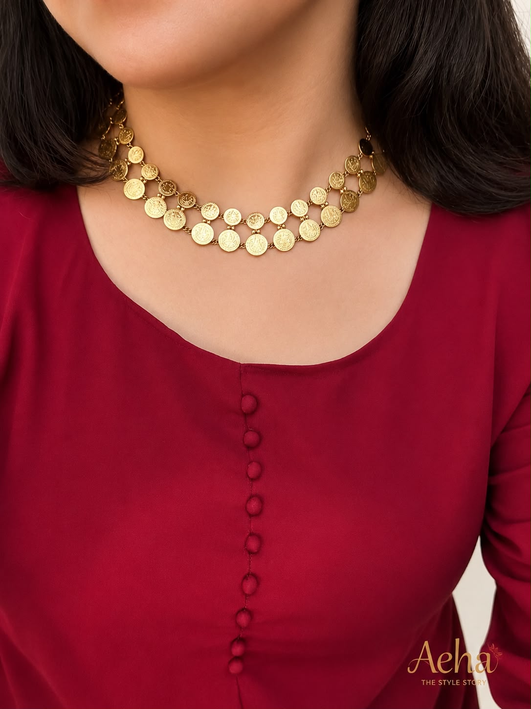 COIN CHOKER DOUBLE LAYER-AEJ001