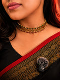 Coin choker mix of emerald and ruby