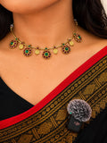 Arya inspired Ruby Stone Coin Choker-AEJ007