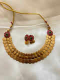 Kemp Flower Coin Necklace-AEJ014