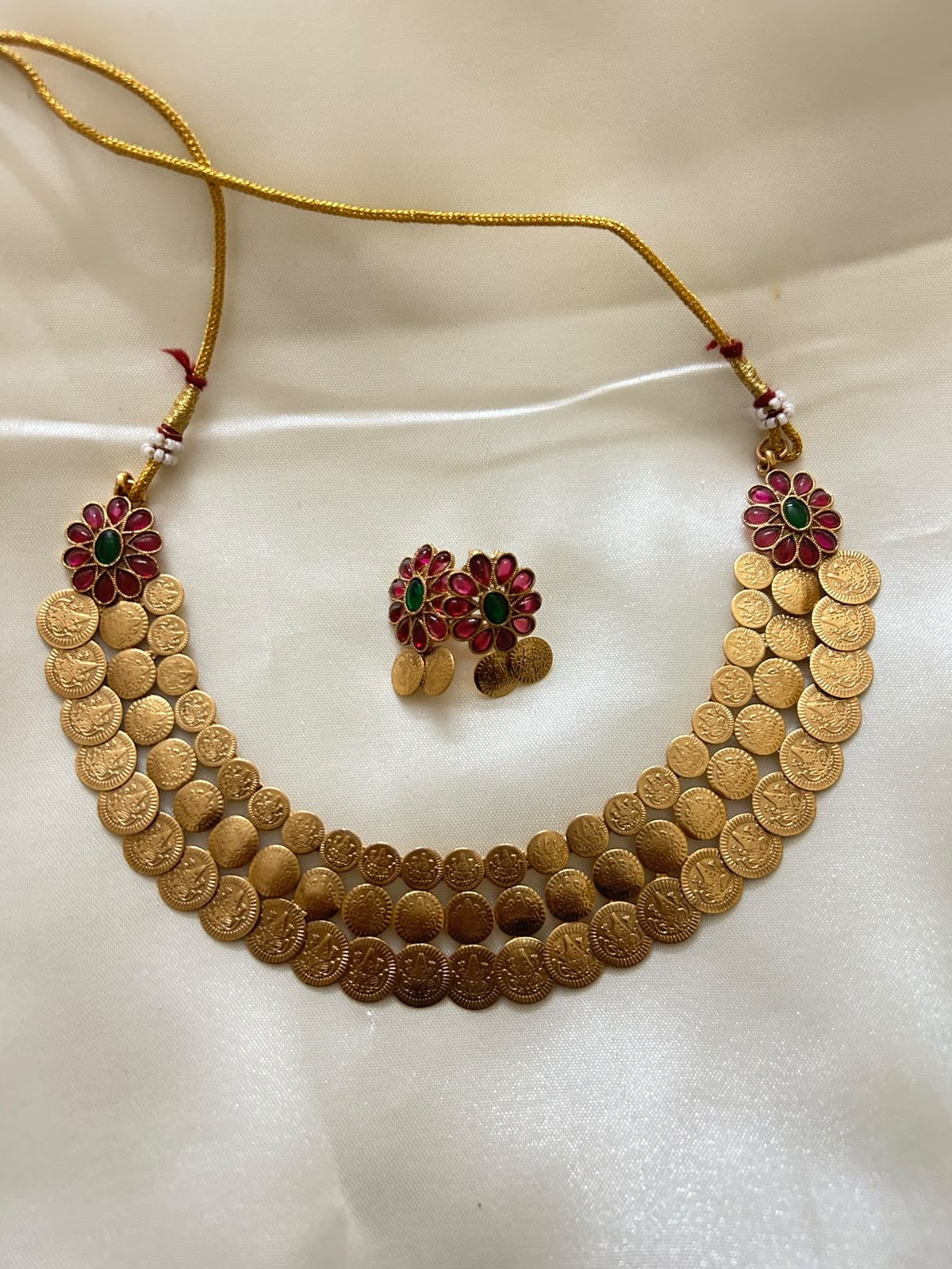 Kemp Flower Coin Necklace-AEJ014