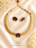 Coin and Lotus Necklace-AEJ021