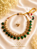 Chakra Enamel Palakka Necklace-AEJ032