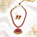 Reversible Kemp Attigai Ruby and Green-AEJ035