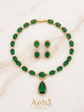 AD Emerald Stone Premium Necklace-AEJ040