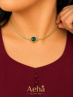 AD Necklace Set Green-AEJ043