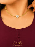 AD Necklace Set White-AEJ044