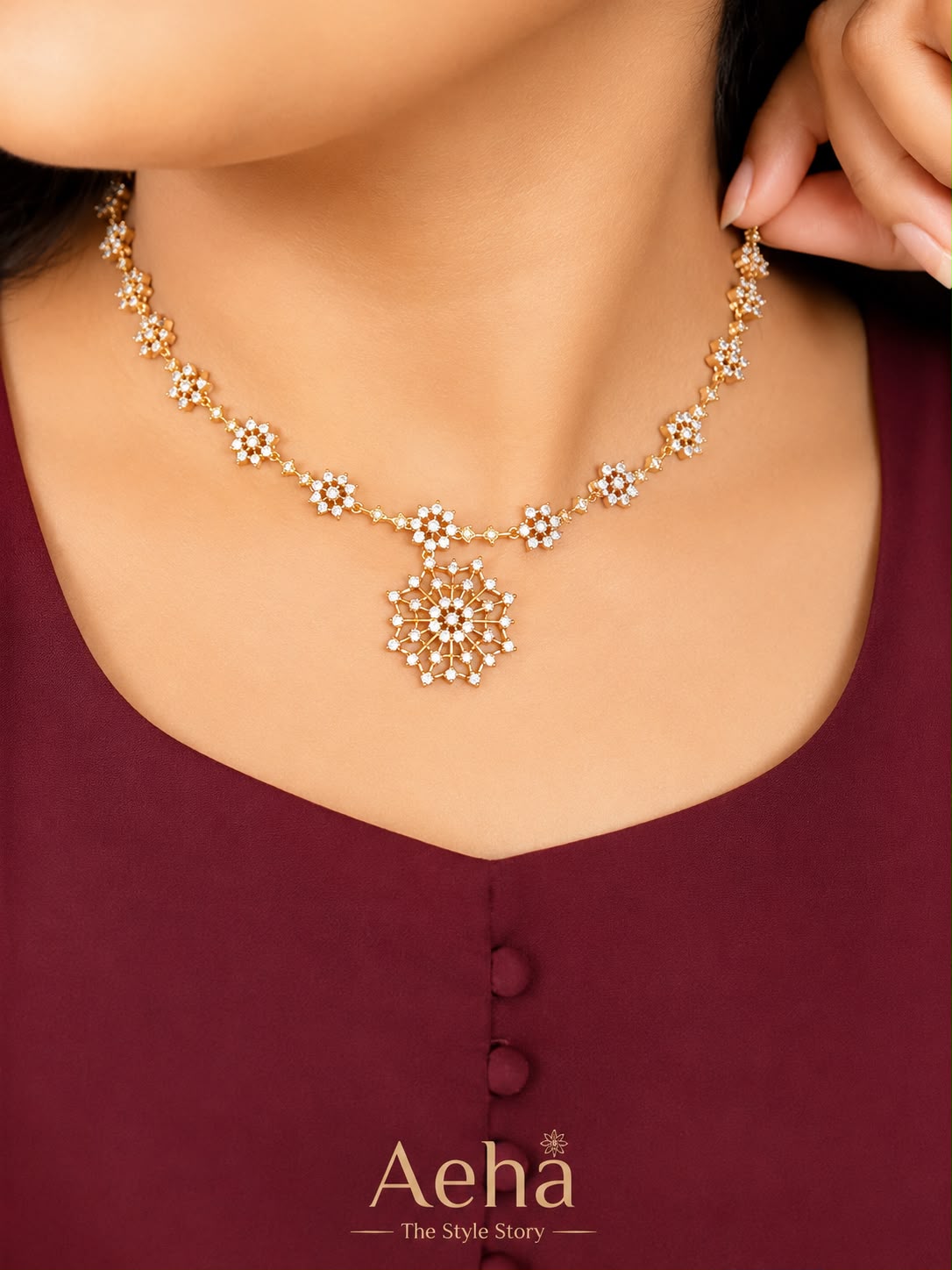 Nova AD Flower Necklace-AEJ046
