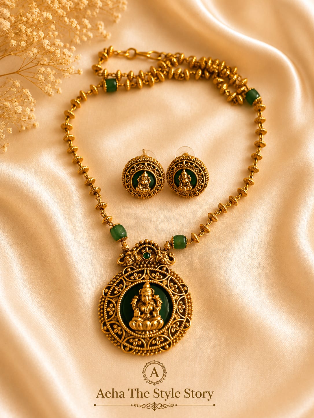 Chakra Enamel Saraswathi Pendant Chain-AEJ055