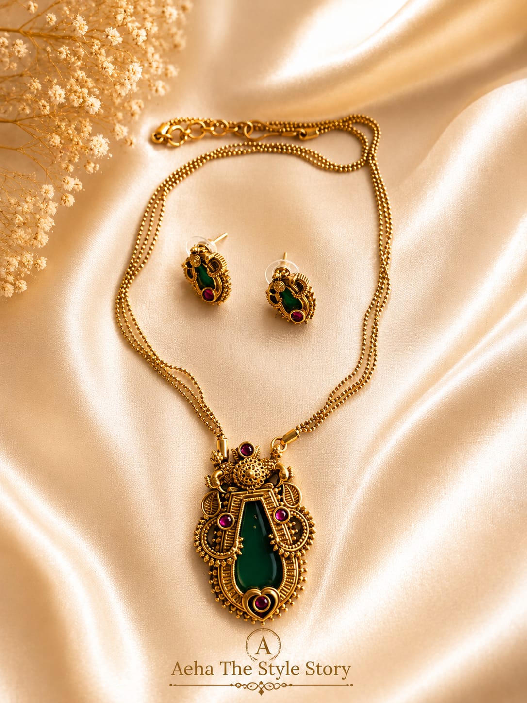 Palakka Single Pendant Chain-AEJ052