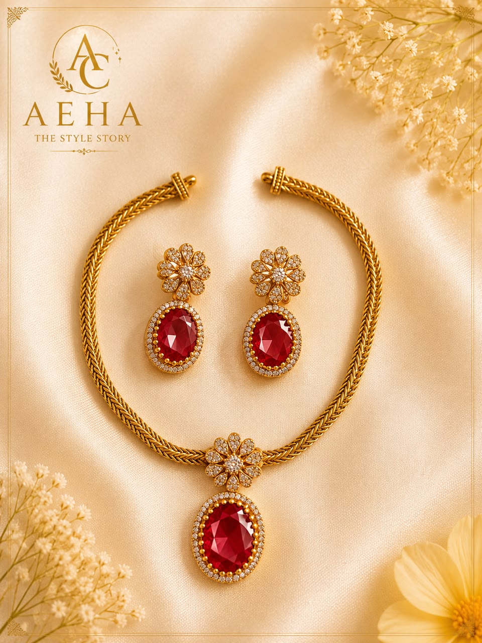 Parvi Stone Ruby Choker-AEJ069