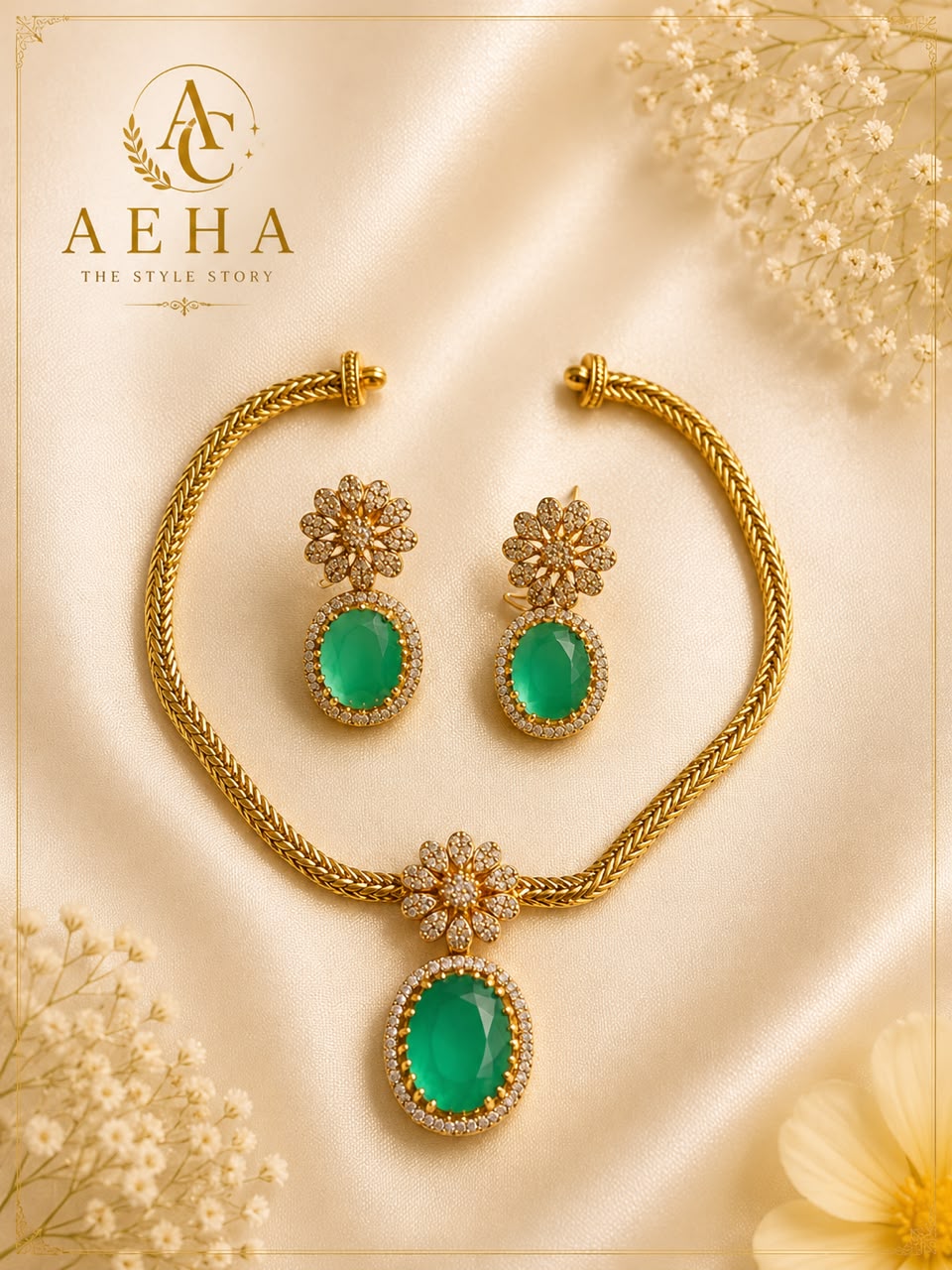 Parvi Stone Mint Choker-AEJ070