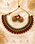 Crimson Bloom Necklace-AEJ085