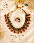 Padmaraga Heritage Necklace-AEJ089