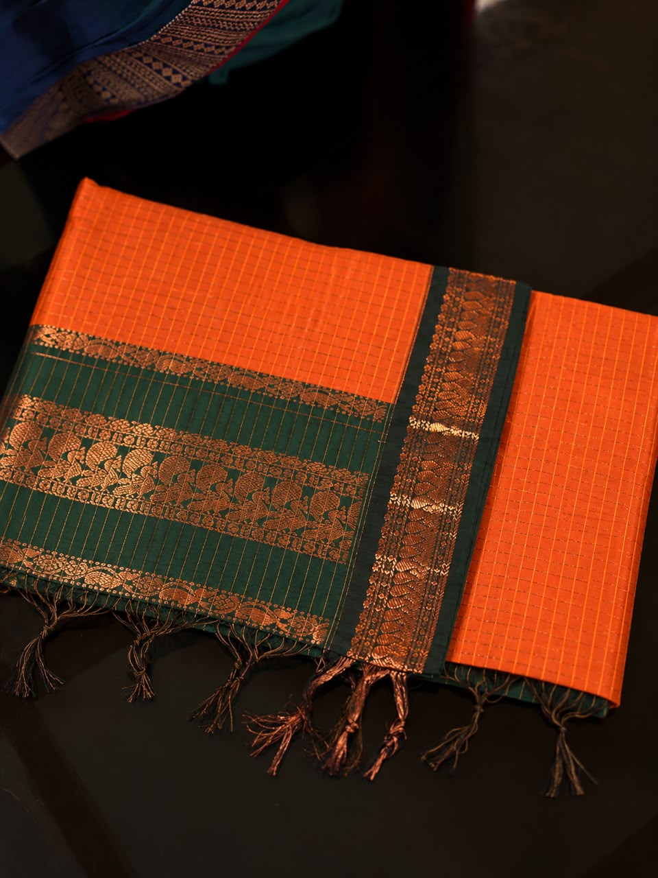 Kalyani Cotton Checked Saree-AES018