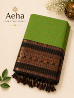 Ka;yani Cotton Checked Saree-AES017