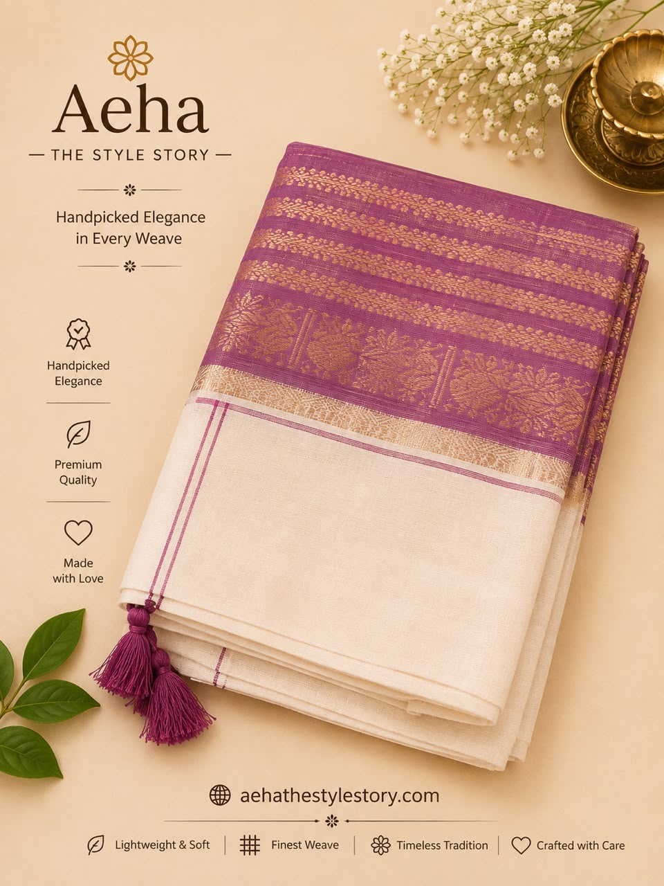 Vyshnavi Mul Cotton Saree-AES04
