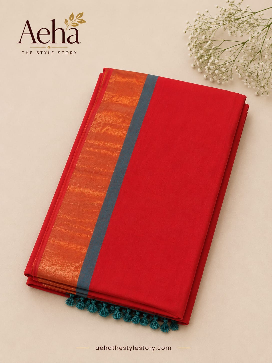 Sindhoora Mul Cotton Saree-AES07