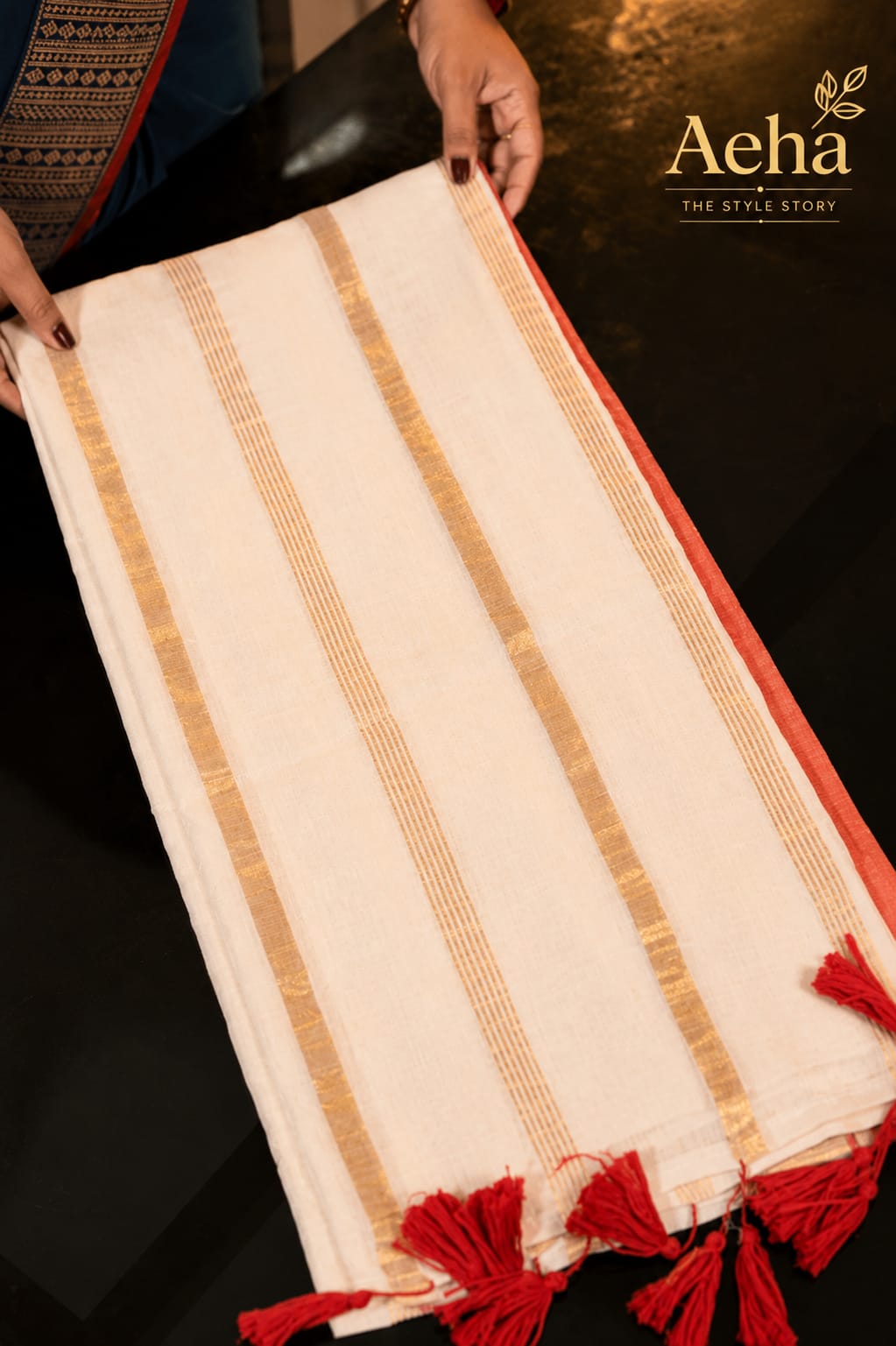 Lekha Mul Cotton Saree-AES06