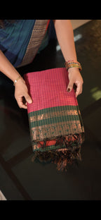 Beautiful Kalyani Cotton Checked Saree-AES025