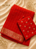 Viscose Georgette Orange Saree-AES050