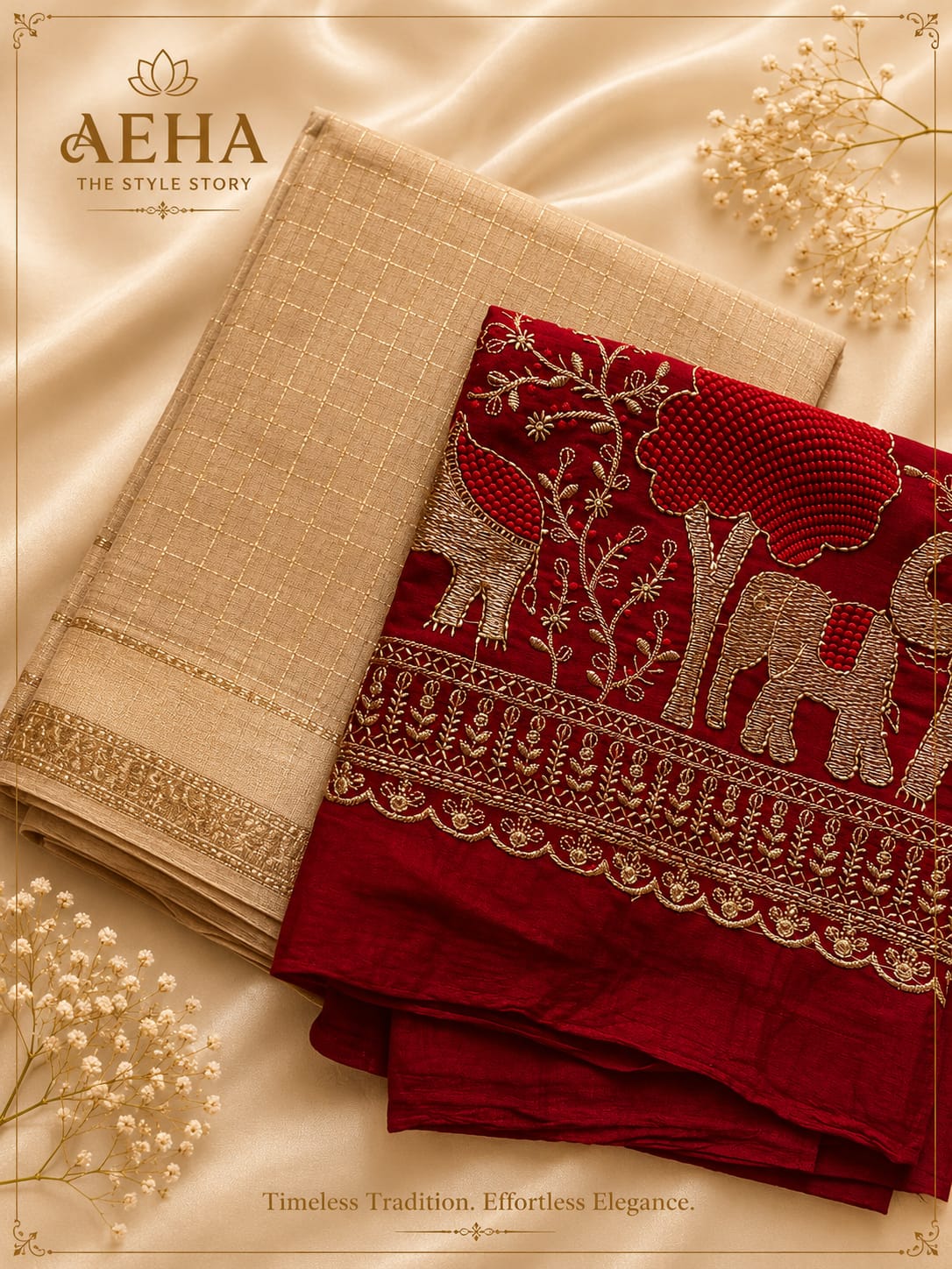 Pure Viscose Georgette Saree With Blouse of Beads Work-AES049