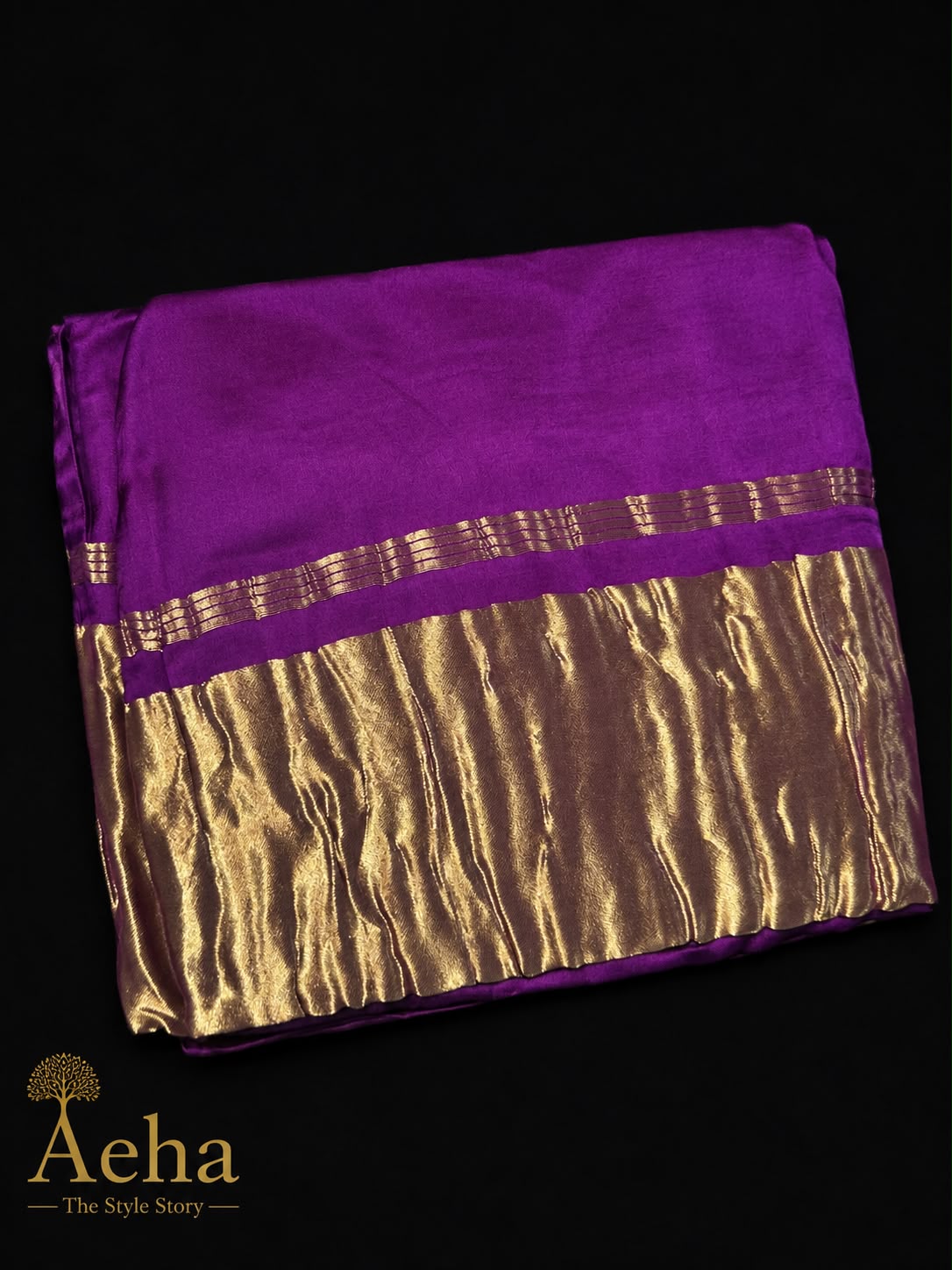 Pure Modal Lagdi Pallu Purple Saree-AES034