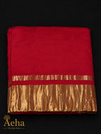 Pure Modal Lagdi Pallu Maroon Red Saree-AES031