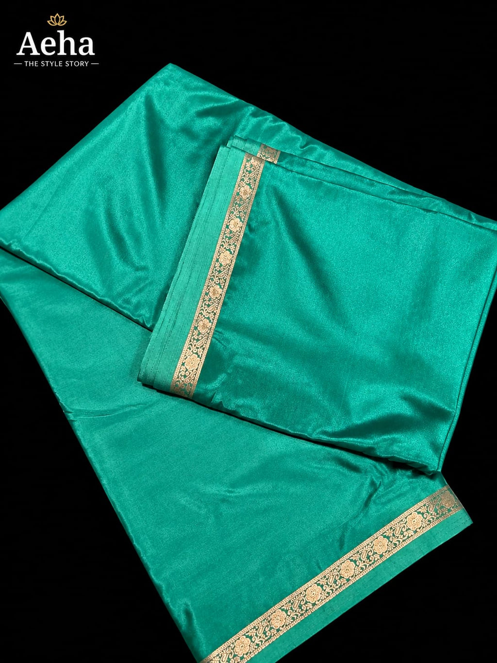 Semi Mysore Silk Green Saree-AES047