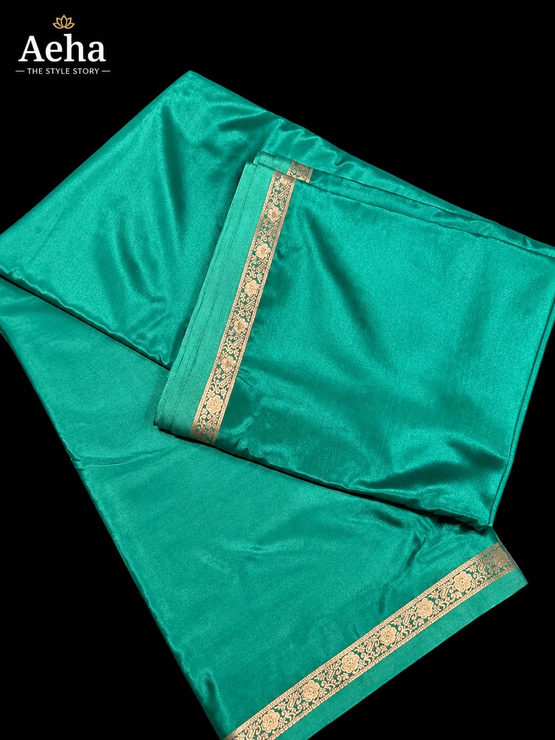 Semi Mysore Silk Green Saree-AES047