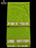 Semi Mysore Silk Parrot Green Saree-AES046