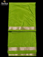 Semi Mysore Silk Parrot Green Saree-AES046