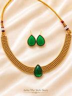 Ruby and Emerald Teardrop Kemp Choker-AEJ012