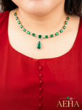 AD Emerald Stone Premium Necklace-AEJ040