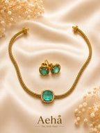 AD Necklace Set Mint Green-AEJ042