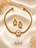AD Necklace Set White-AEJ044