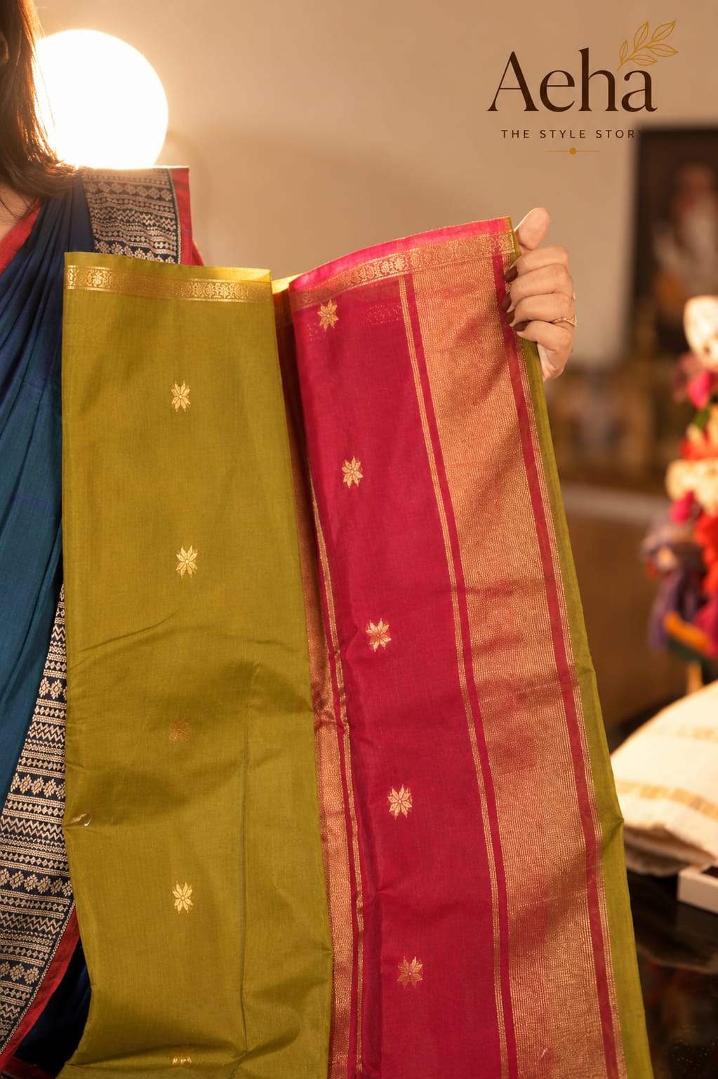 Priyadarshini Contrast Cotton Saree-AES019