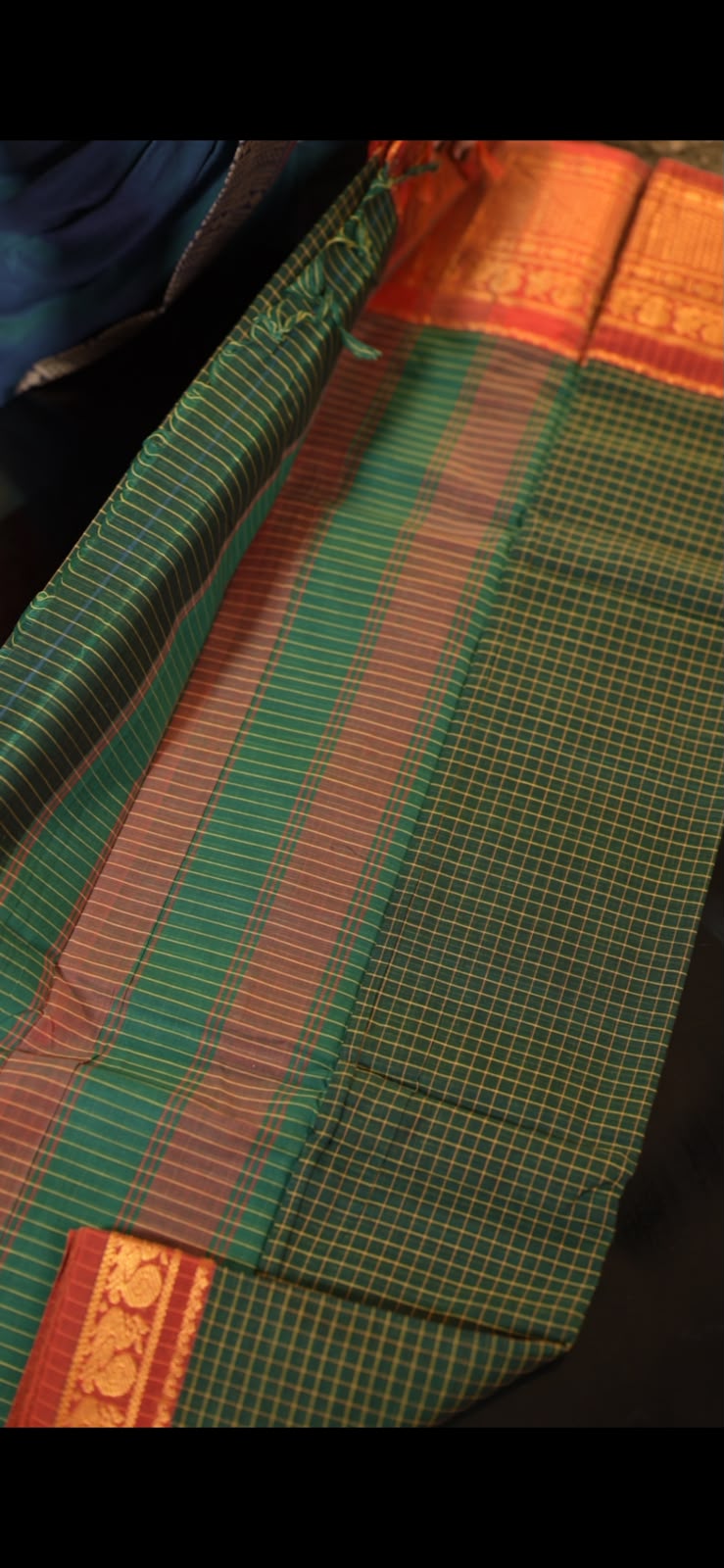 Kalyani Cotton Checked Saree-AES016