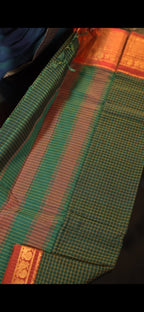 Kalyani Cotton Checked Saree-AES016