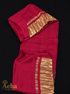 Pure Modal Lagdi Pallu Maroon Red Saree-AES031