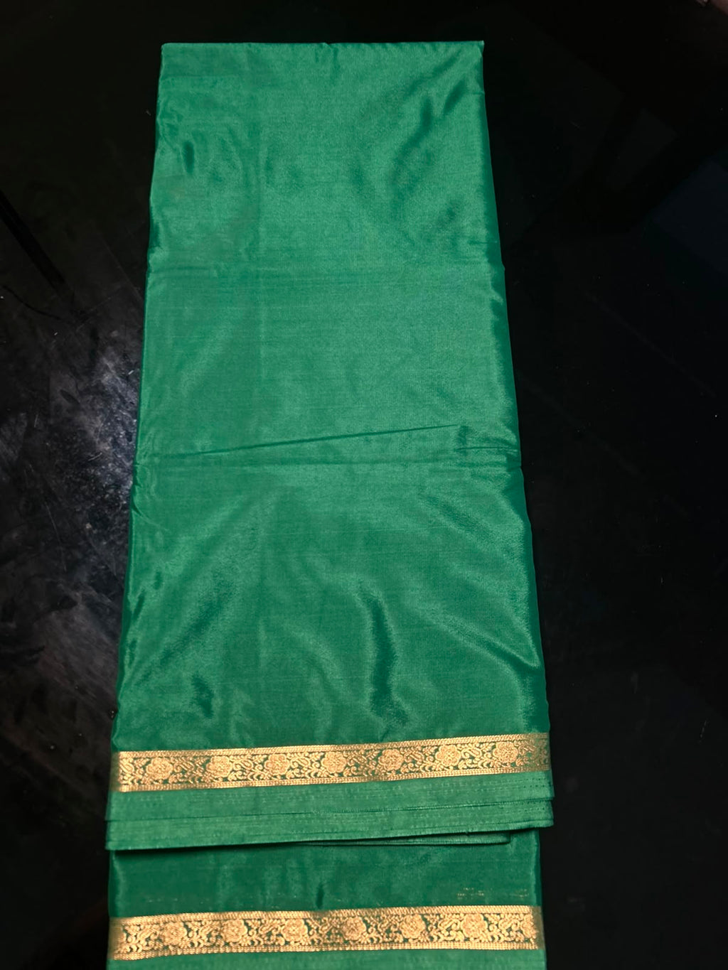 Semi Mysore Silk Green Saree-AES047