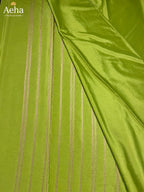 Semi Mysore Silk Parrot Green Saree-AES046